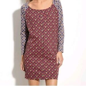 Marc by Marc Jacobs Blue Fleur de Lido Zipper Back Shift Cotton Dress S Y2K